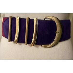 The Limited Y2K Statement Suede-like Colorful Belt Multiple Gold Belt Loops Chic